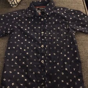 Blue DKNY kids button up shirt (6)